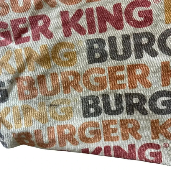 Burger King Canvas Tote Bag Spell Out All Over Print retro vintage swag promo it - Picture 4 of 7